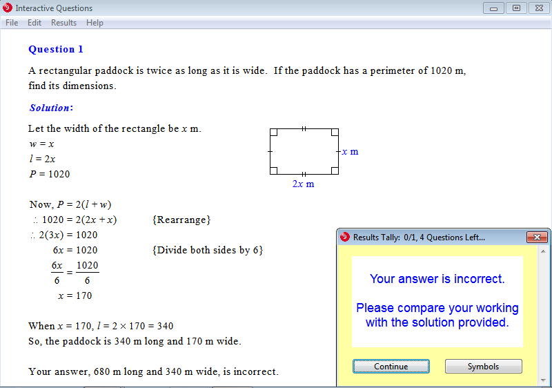 Solution for a question from Year 9 Interactive Maths, Chapter 2: Linear Equations and Inequalities, Exercise 16: Problem Solving.