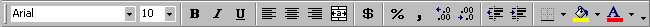 Formatting toolbar